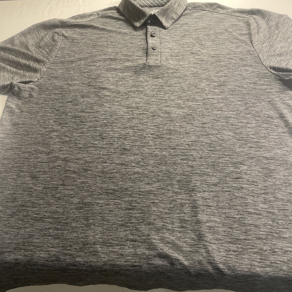Men's Gray And Black Extra Large Polo Short Sleeve Under Armour Heat Gear